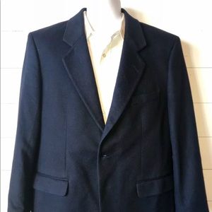 Peter James Men's 40R Navy Blue Cashmere Blazer